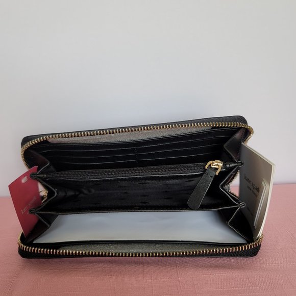 KATE SPADE Cameron Continental Saffiano Leather Wallet- Black 🎈$115.⭐ - Picture 15 of 16